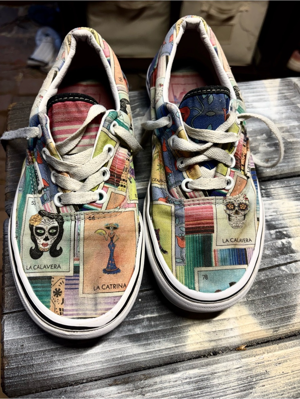 Vans La Catrina sneakers with graphic of a LA CATRINA' and 'LA CALAVERA' Women 7